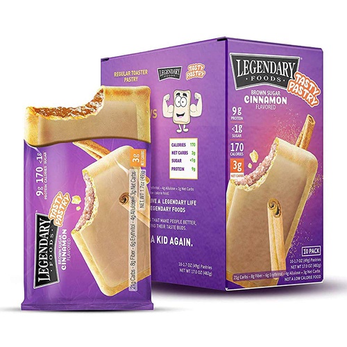  Legendary Foods Tasty Pastry Toaster Pastries | Low Carb Keto Breakfast | No Added Sugar | Balanced Keto Snacks to Go | Gluten Free | Just Pop in the Microwave! (Brown Sugar Cinnam