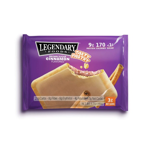  Legendary Foods Tasty Pastry Toaster Pastries | Low Carb Keto Breakfast | No Added Sugar | Balanced Keto Snacks to Go | Gluten Free | Just Pop in the Microwave! (Brown Sugar Cinnam