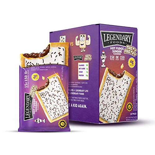  Legendary Foods Tasty Pastry Toaster Pastries | Ideal Low Carb - Keto Breakfast | Zero Sugar | Balanced Keto Snacks to Go | 15g protein | Just Pop in the Microwave! (Hot Fudge Sund