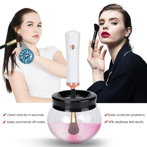  Lermity Makeup Brush Cleaner Dryer Machine With 8 Rubber Collars Brush Spinner Makeup Tools