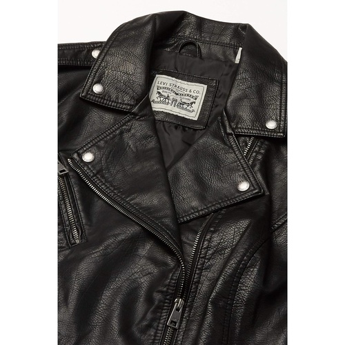 리바이스 Levis Plus Size Classic Asymmetrical Faux Leather Motorcycle Jacket