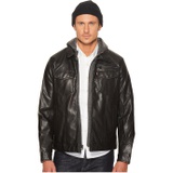 Levis Faux Leather Trucker with Jersey Hood and Fleece Lining