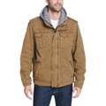 Levis Mens Washed Cotton Hooded Military Jacket