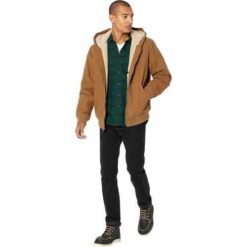 리바이스 Levis Cotton Canvas Hooded Utility Jacket with Sherpa Lining