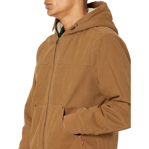 리바이스 Levis Cotton Canvas Hooded Utility Jacket with Sherpa Lining