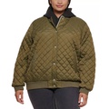 Plus Size Quilted Bomber Jacket