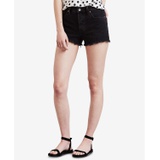 Womens 501 Button Fly Cotton High-Rise Denim Shorts