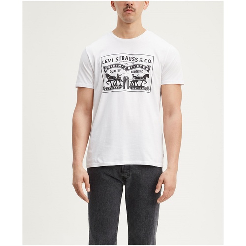 리바이스 Mens 2-Horse Graphic Regular Fit Crewneck T-shirt