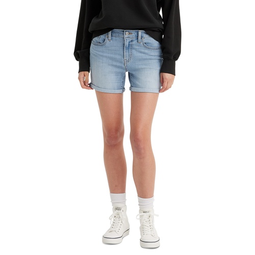 리바이스 Womens Mid Rise Mid-Length Stretch Shorts