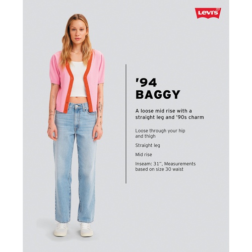 리바이스 Womens Mid Rise Cotton 94 Baggy Jeans