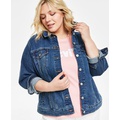 Plus Size Button-Down Original Denim Trucker Jacket