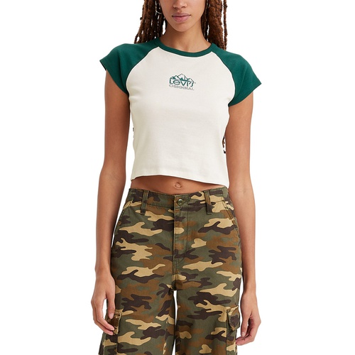 리바이스 Womens Graphic Cotton Short-Sleeve Girlfriend T-Shirt