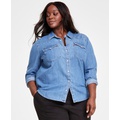 Trendy Plus Size Essential Western Cotton Shirt