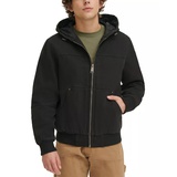 Mens Workwear Hoodie Bomber Jacket with Quilted Lining