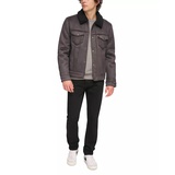 Mens Relaxed-Fit Faux-Shearling Trucker Jacket