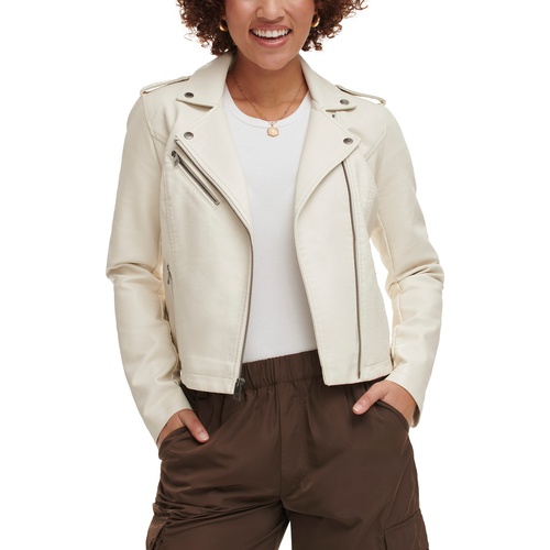 리바이스 Womens Classic Faux Leather Asymmetrical Moto Jacket