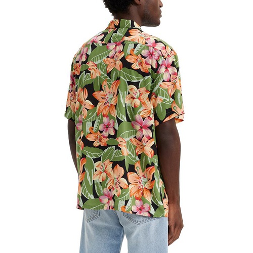 리바이스 Mens Printed Relaxed Short-Sleeve Camp Shirt