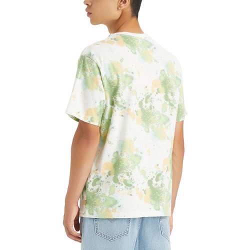 리바이스 Mens Relaxed-Fit Paint Splatter Logo T-Shirt