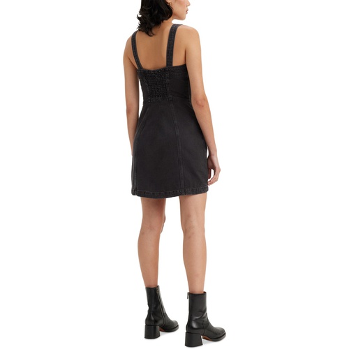 리바이스 Womens Drea Cotton Button-Front Sleeveless Dress