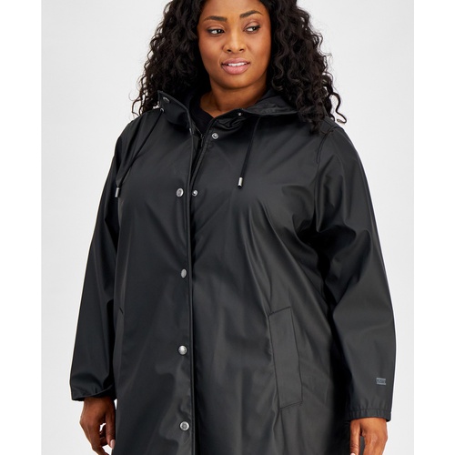 리바이스 Plus Size Hooded Long-Sleeve Zip-Front Coat