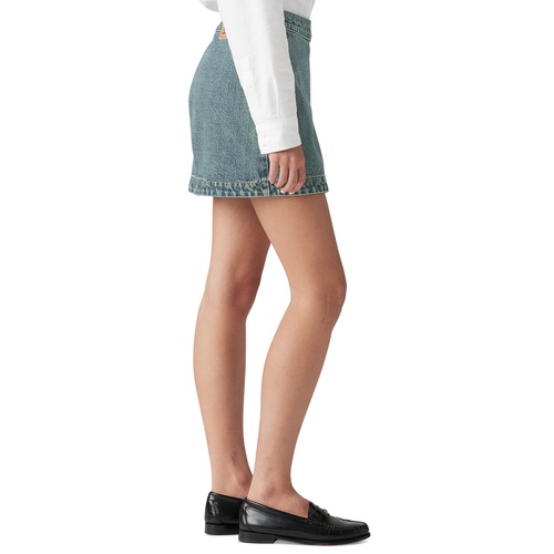 리바이스 Womens Cotton Denim Mid-Rise Wrap Skirt