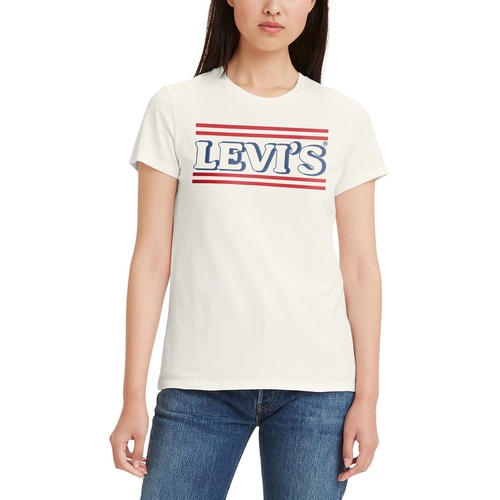 리바이스 Womens Perfect Graphic Logo Cotton T-shirt