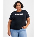 Plus Size Perfect Cotton Floral Logo Tee