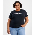 Plus Size Perfect Cotton Floral Logo Tee