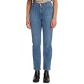 Womens Classic Mid Rise Straight-Leg Jeans