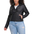 Plus Size Trendy Faux Leather Moto Jacket