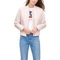 Womens Diamond Quilted Casual Bomber Jacket