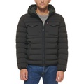 Mens Stretch Hooded Two-Pocket Quilted Jacket