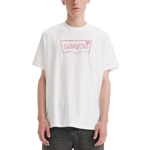 리바이스 Mens Relaxed Fit Short Sleeve Crewneck Logo Graphic T-Shirt