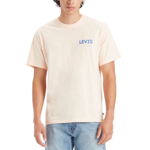 리바이스 Mens Relaxed Fit Short Sleeve Crewneck Logo T-Shirt