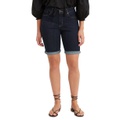 Womens Stretch Mid Rise Denim Bermuda Shorts