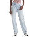 Womens 94 Cotton Baggy Seamed Mid-Rise Jeans