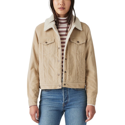 리바이스 Womens Original Sherpa-Trim Corduroy Trucker Jacket