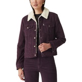 Womens Original Sherpa-Trim Corduroy Trucker Jacket