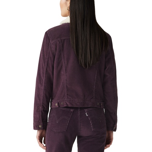 리바이스 Womens Original Sherpa-Trim Corduroy Trucker Jacket