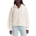 Womens Zippered Drop-Shoulder Hoodie