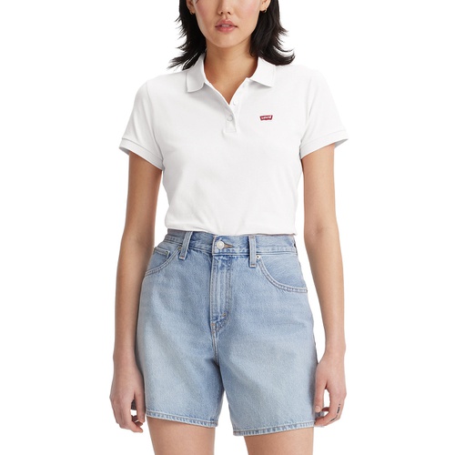 리바이스 Womens Crown-Logo Shirt-Sleeve Polo Shirt