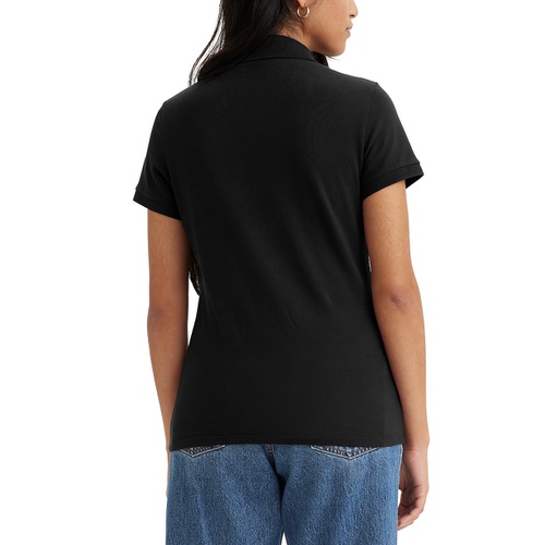 리바이스 Womens Crown-Logo Shirt-Sleeve Polo Shirt