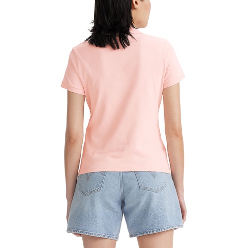 리바이스 Womens Crown-Logo Shirt-Sleeve Polo Shirt