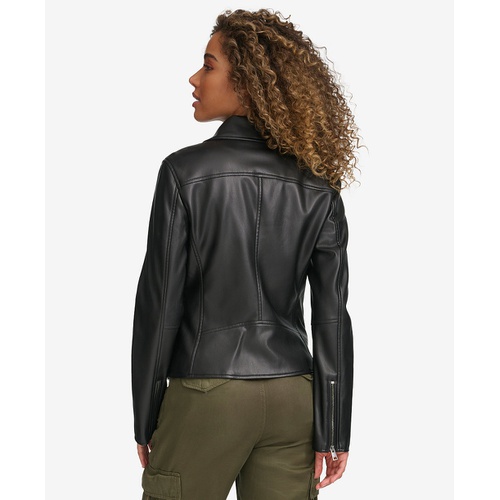 리바이스 Womens Faux Leather Laydown Collar Jacket