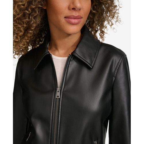 리바이스 Womens Faux Leather Laydown Collar Jacket