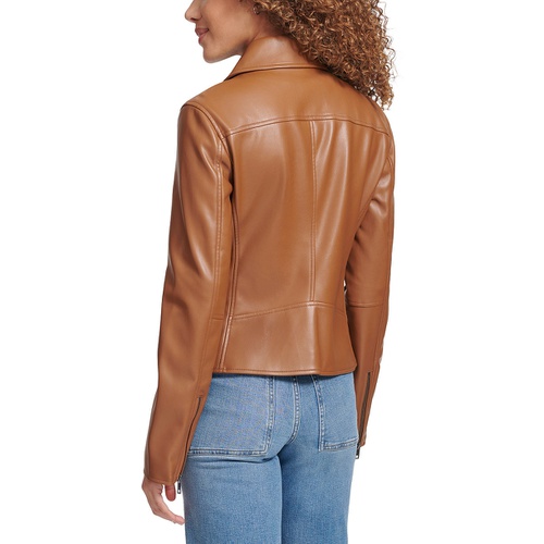 리바이스 Womens Faux Leather Laydown Collar Jacket