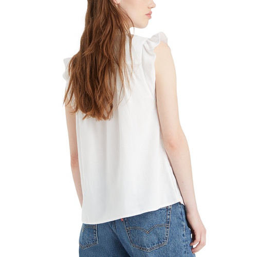 리바이스 Womens Jace Sleeveless Partial-Button-Front Blouse