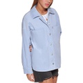 Womens Zip-Front Lined Oversized Shacket