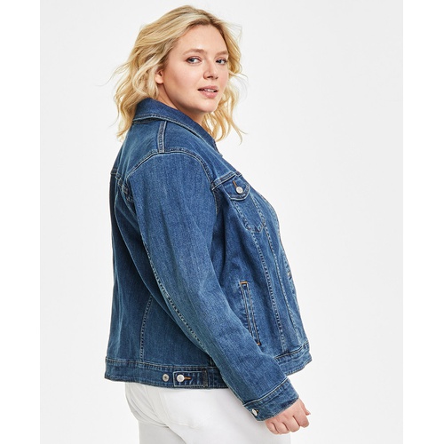 리바이스 Plus Size Button-Down Original Denim Trucker Jacket