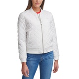 Womens Diamond Quilted Casual Bomber Jacket